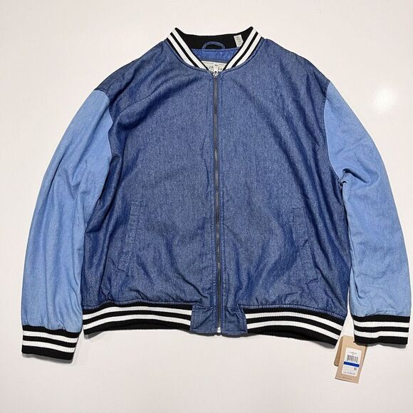 Levi's Varsity Bomber Jacket XL Soft Shell Women's Blue NWT $180 - Picture 2 of 13